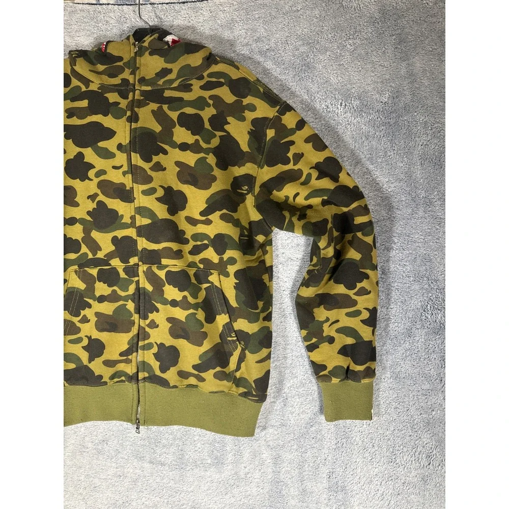 A Bathing Ape BAPE 1st Camo Shark Full Zip Hoodie Green XL Streetwear - Picture 4 of 16
